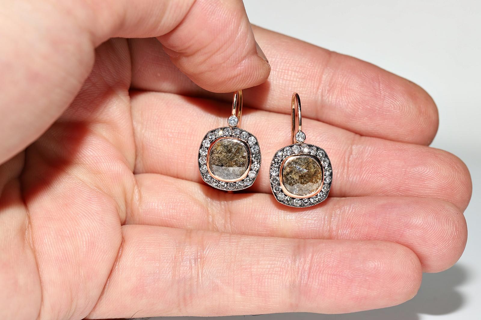 Nueva Fabricación Oro 18k Decorado con Diamantes Naturales  Sorprendente pendiente en venta 5