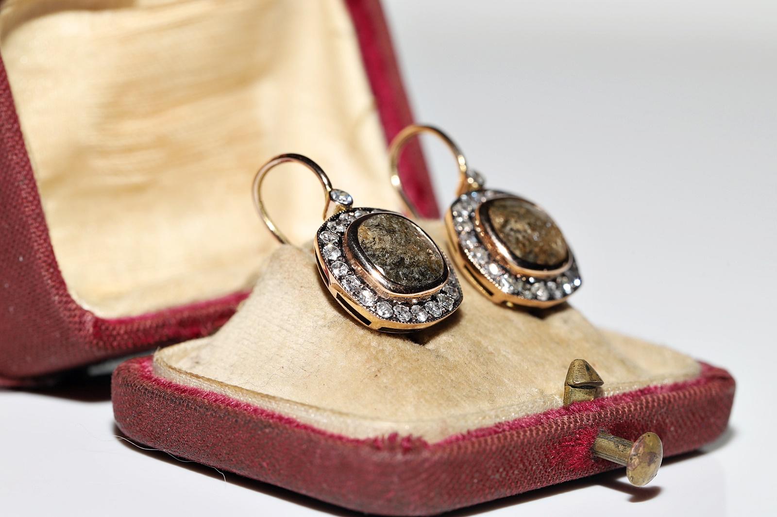 Nueva Fabricación Oro 18k Decorado con Diamantes Naturales  Sorprendente pendiente Moderno en venta