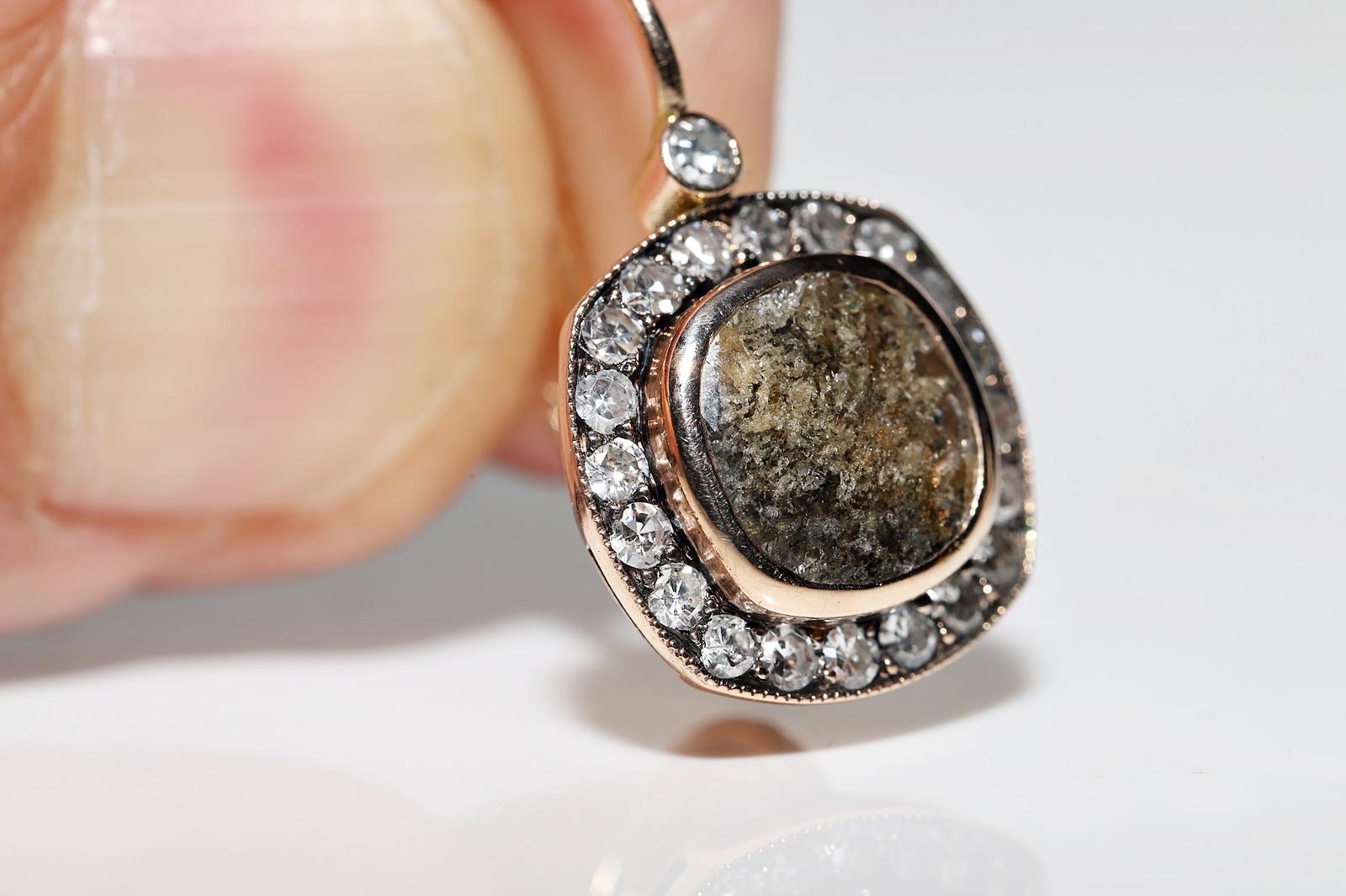 De las mujeres Nueva Fabricación Oro 18k Decorado con Diamantes Naturales  Sorprendente pendiente en venta