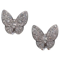 New Made 18k gold Natural Diamond Decorated Butterfly Design Earring