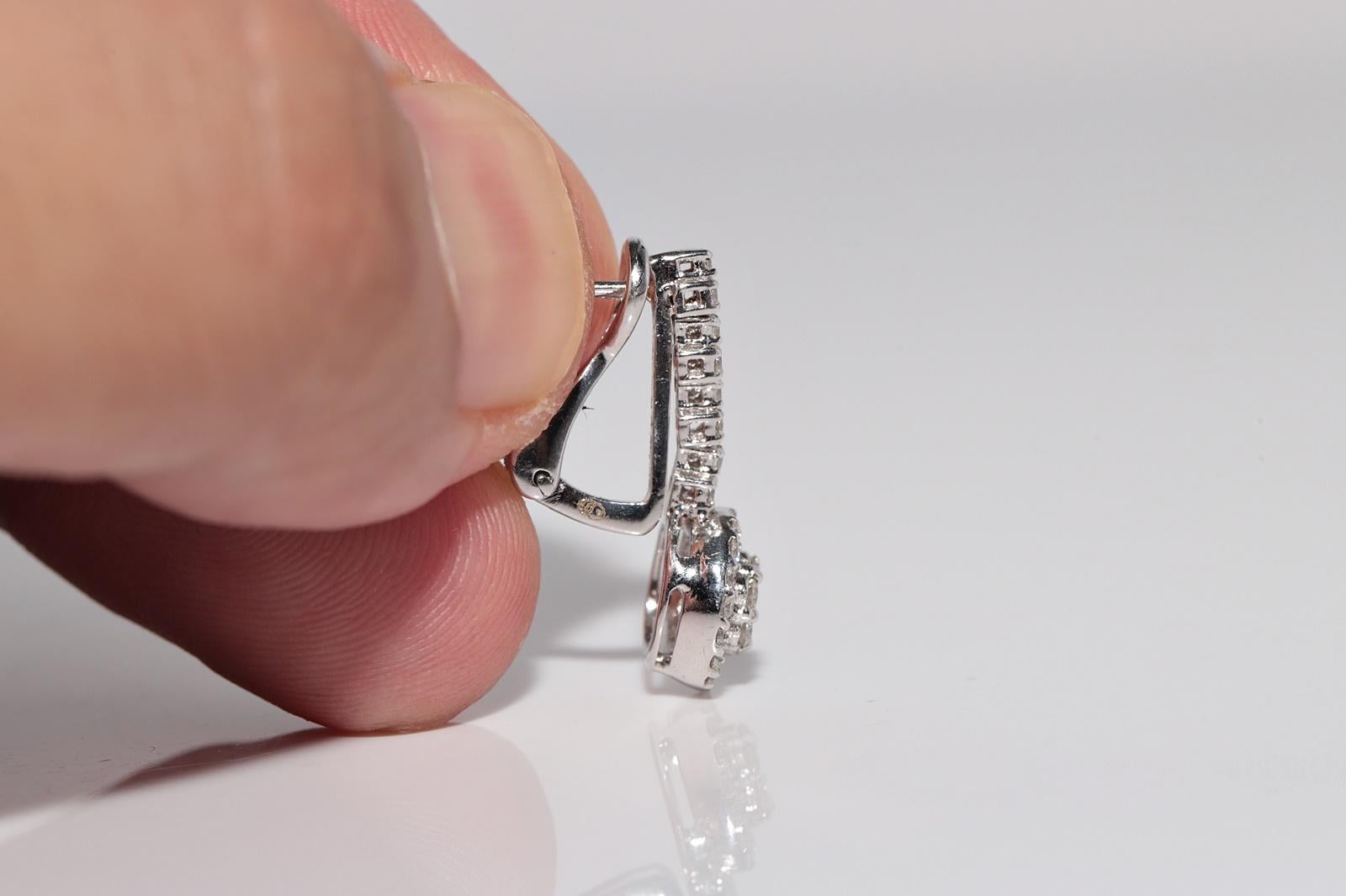 New Made 18k Gold natürlichen Diamanten dekoriert Tropfen Ohrring im Angebot 4