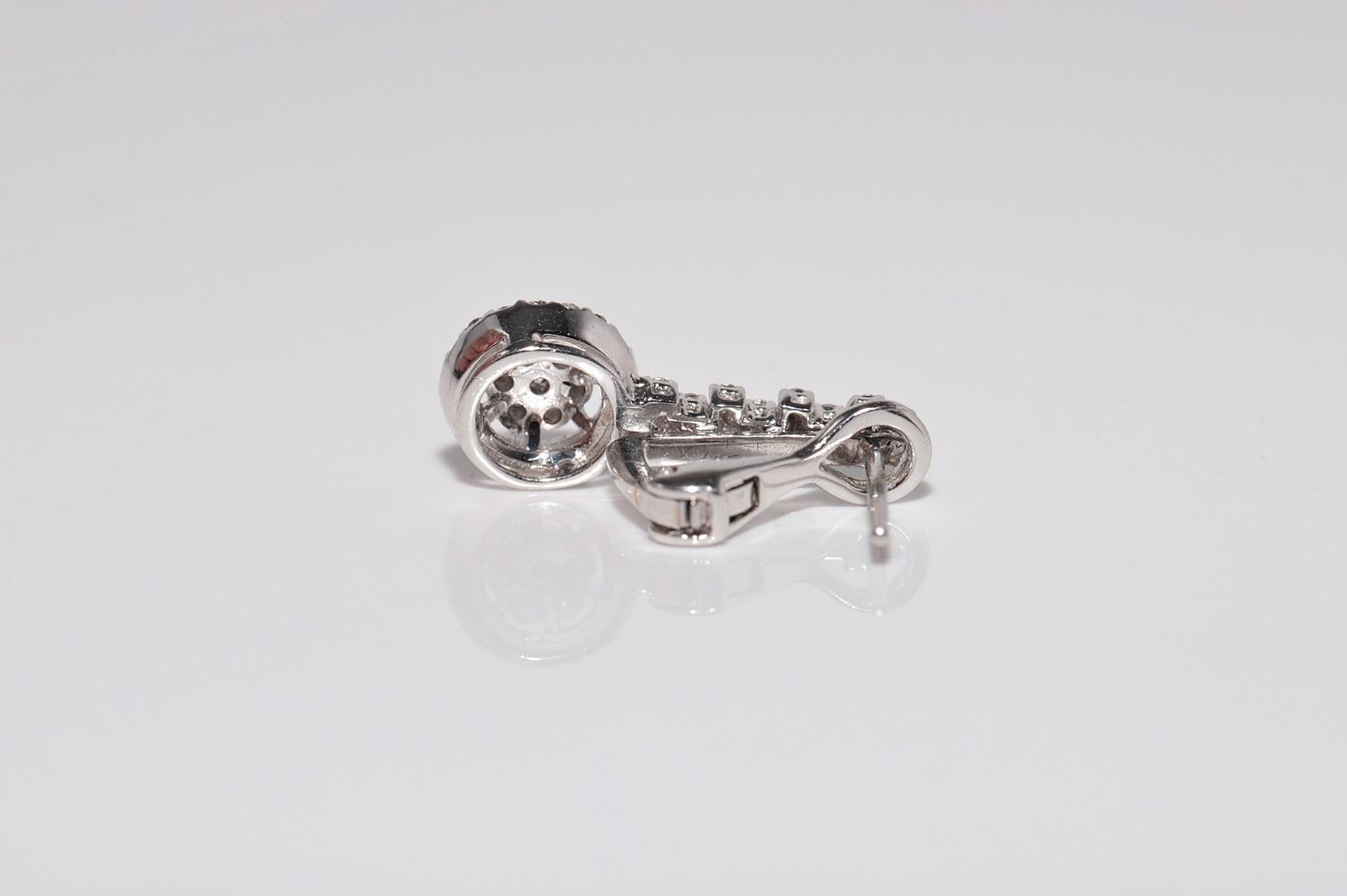 New Made 18k Gold natürlichen Diamanten dekoriert Tropfen Ohrring im Angebot 5