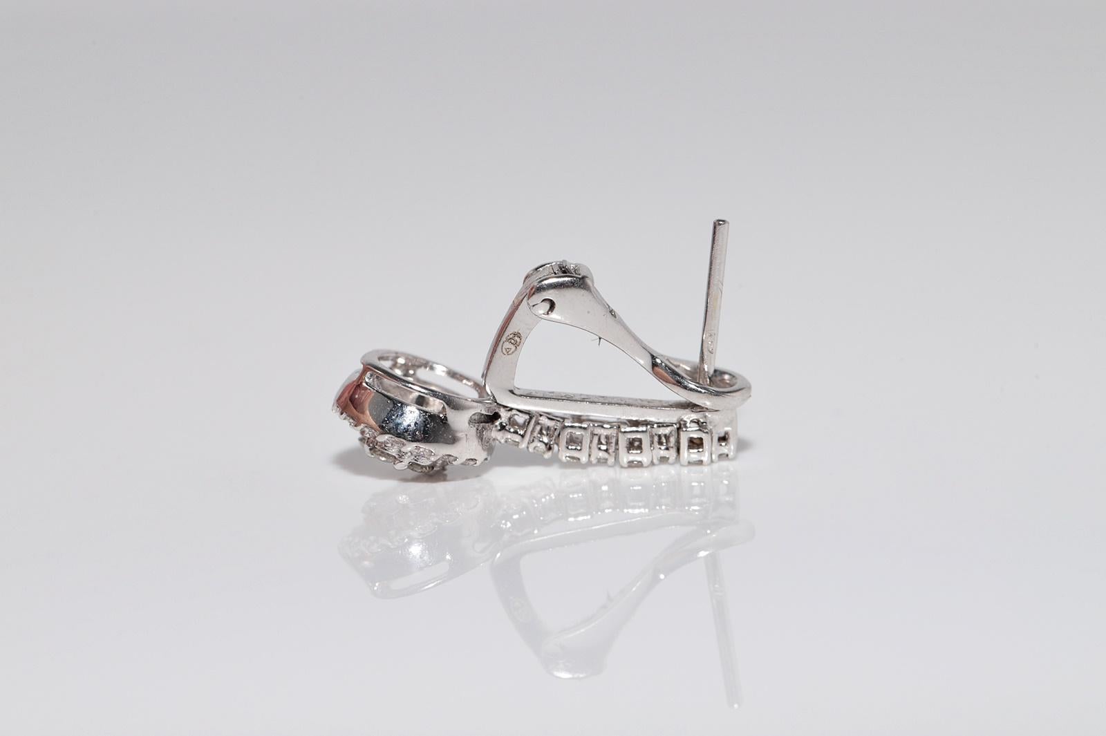 New Made 18k Gold natürlichen Diamanten dekoriert Tropfen Ohrring im Angebot 6