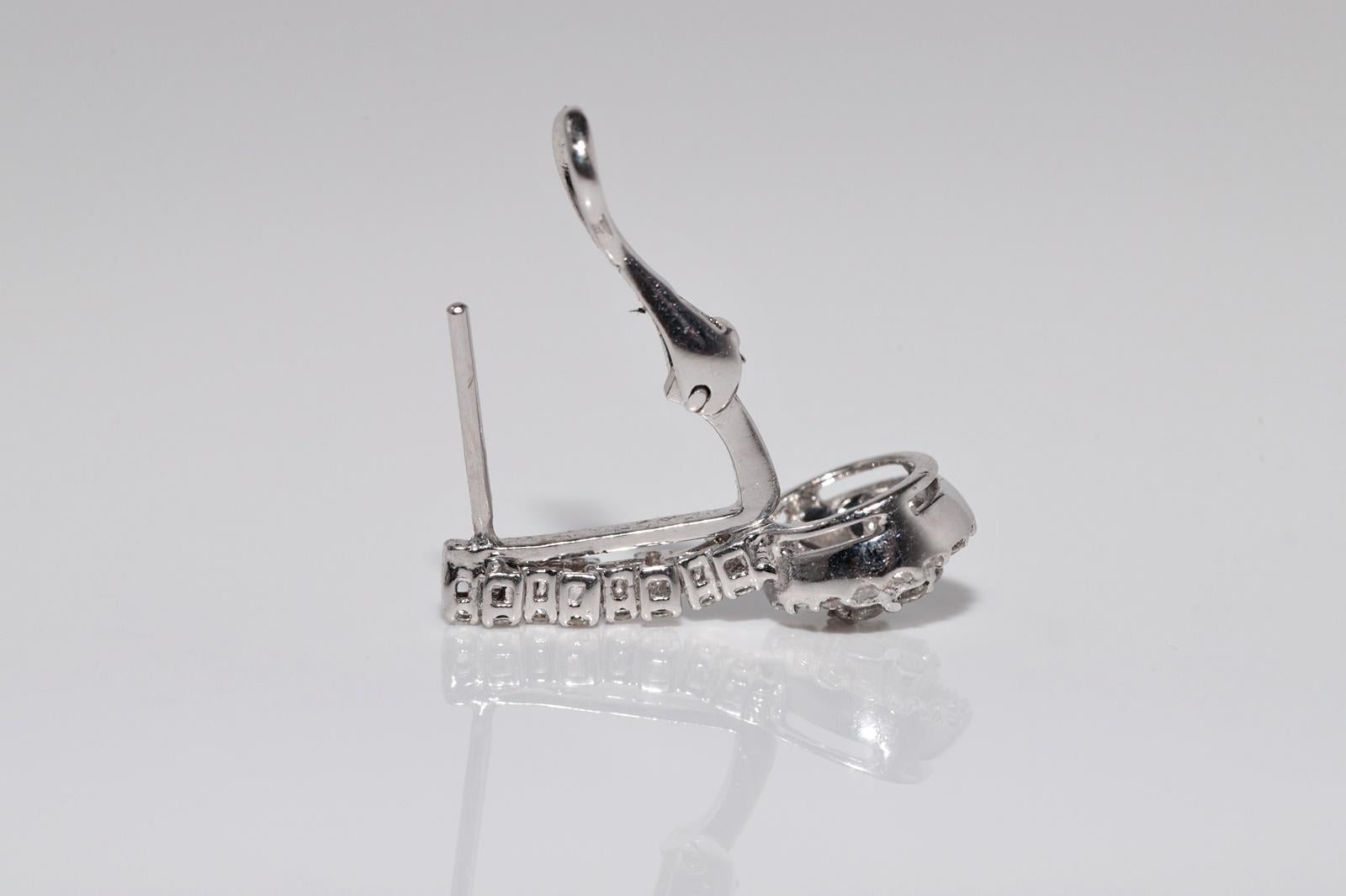 New Made 18k Gold natürlichen Diamanten dekoriert Tropfen Ohrring im Angebot 7