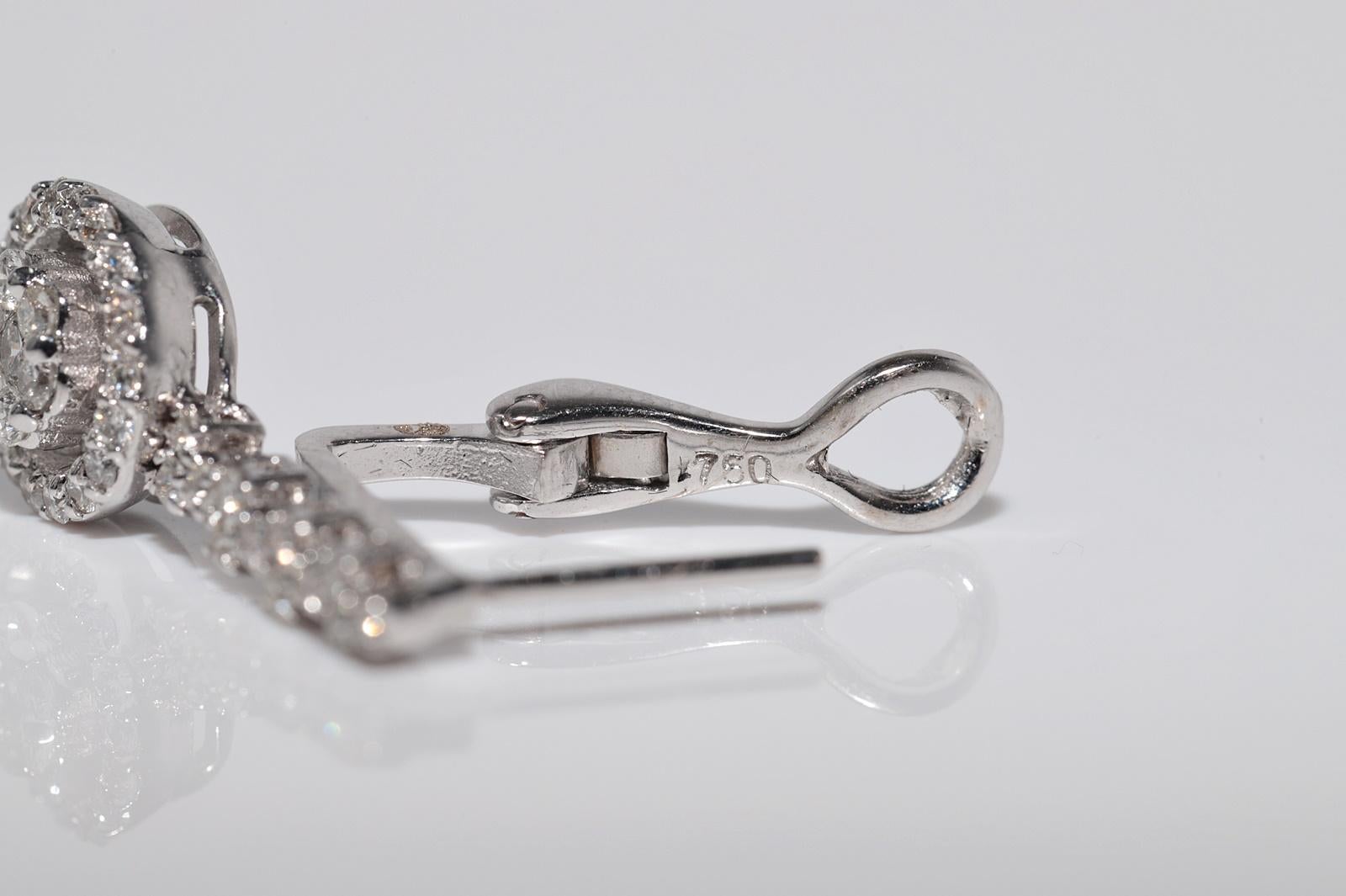 New Made 18k Gold natürlichen Diamanten dekoriert Tropfen Ohrring im Angebot 8