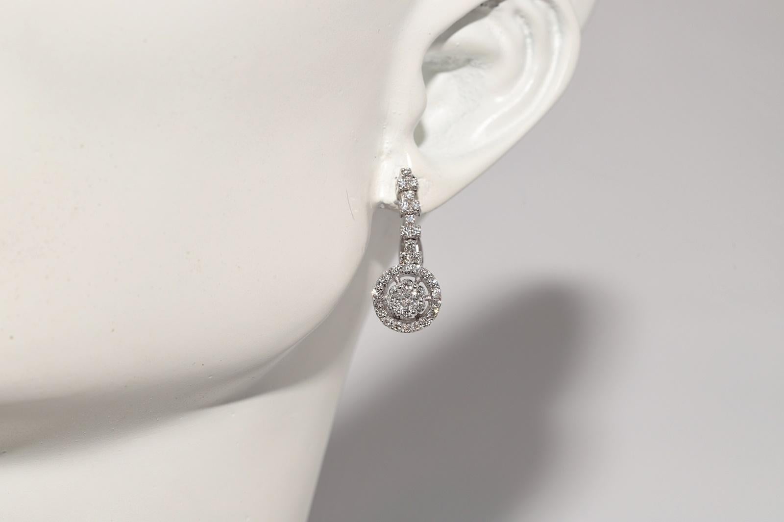 New Made 18k Gold natürlichen Diamanten dekoriert Tropfen Ohrring im Angebot 10