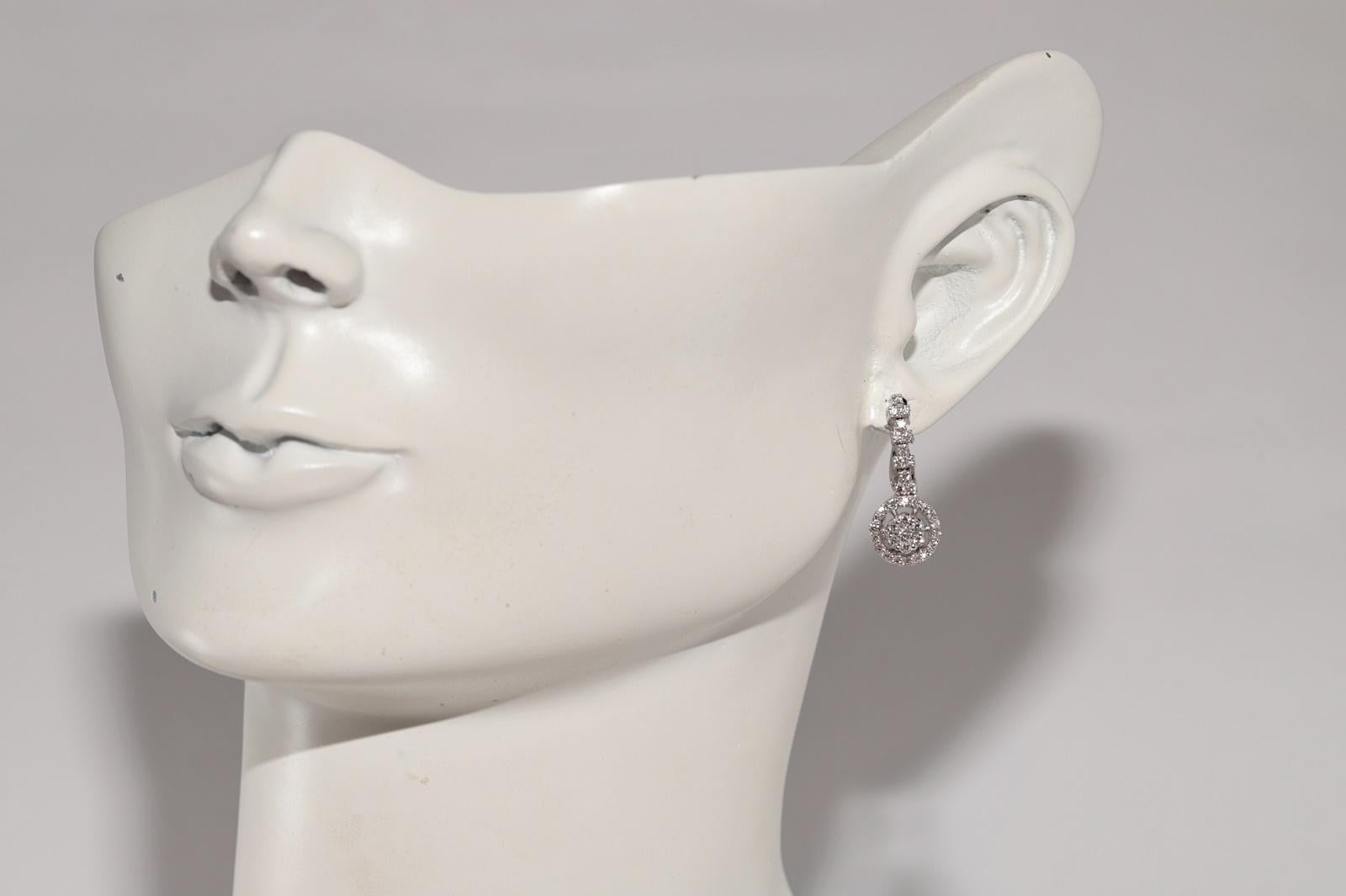 New Made 18k Gold natürlichen Diamanten dekoriert Tropfen Ohrring im Angebot 11