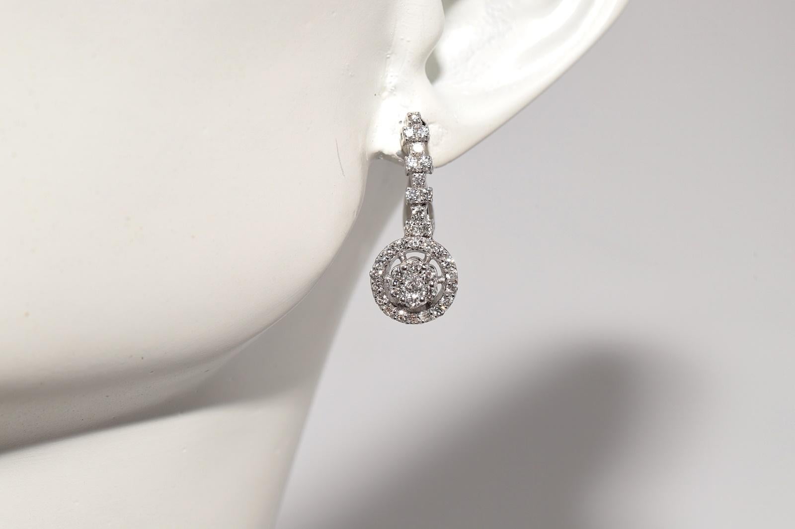 New Made 18k Gold natürlichen Diamanten dekoriert Tropfen Ohrring im Angebot 12