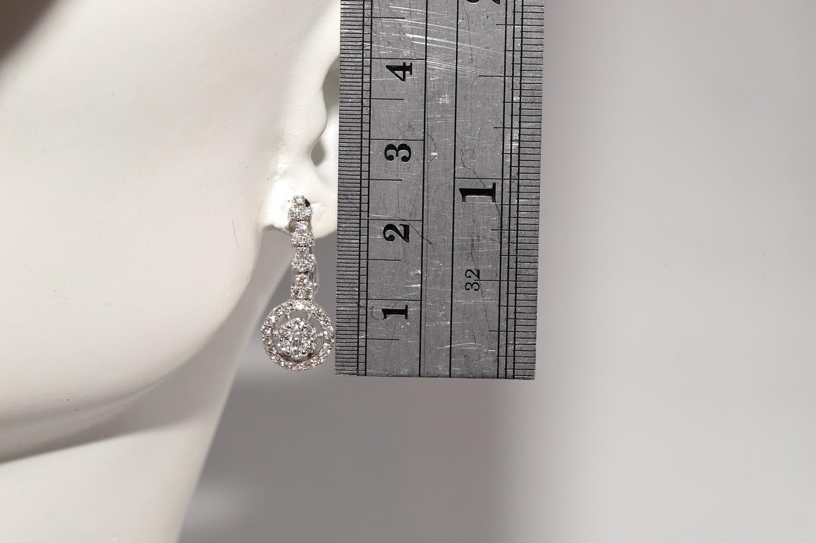 New Made 18k Gold natürlichen Diamanten dekoriert Tropfen Ohrring im Angebot 13