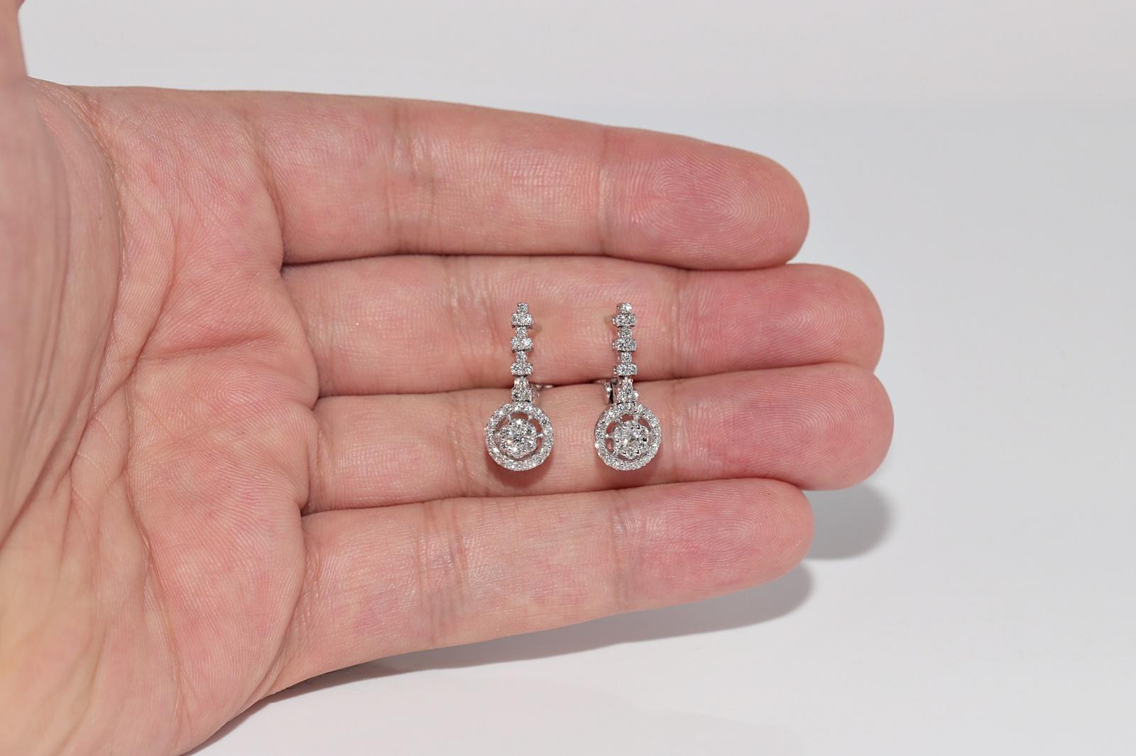 New Made 18k Gold natürlichen Diamanten dekoriert Tropfen Ohrring Damen im Angebot