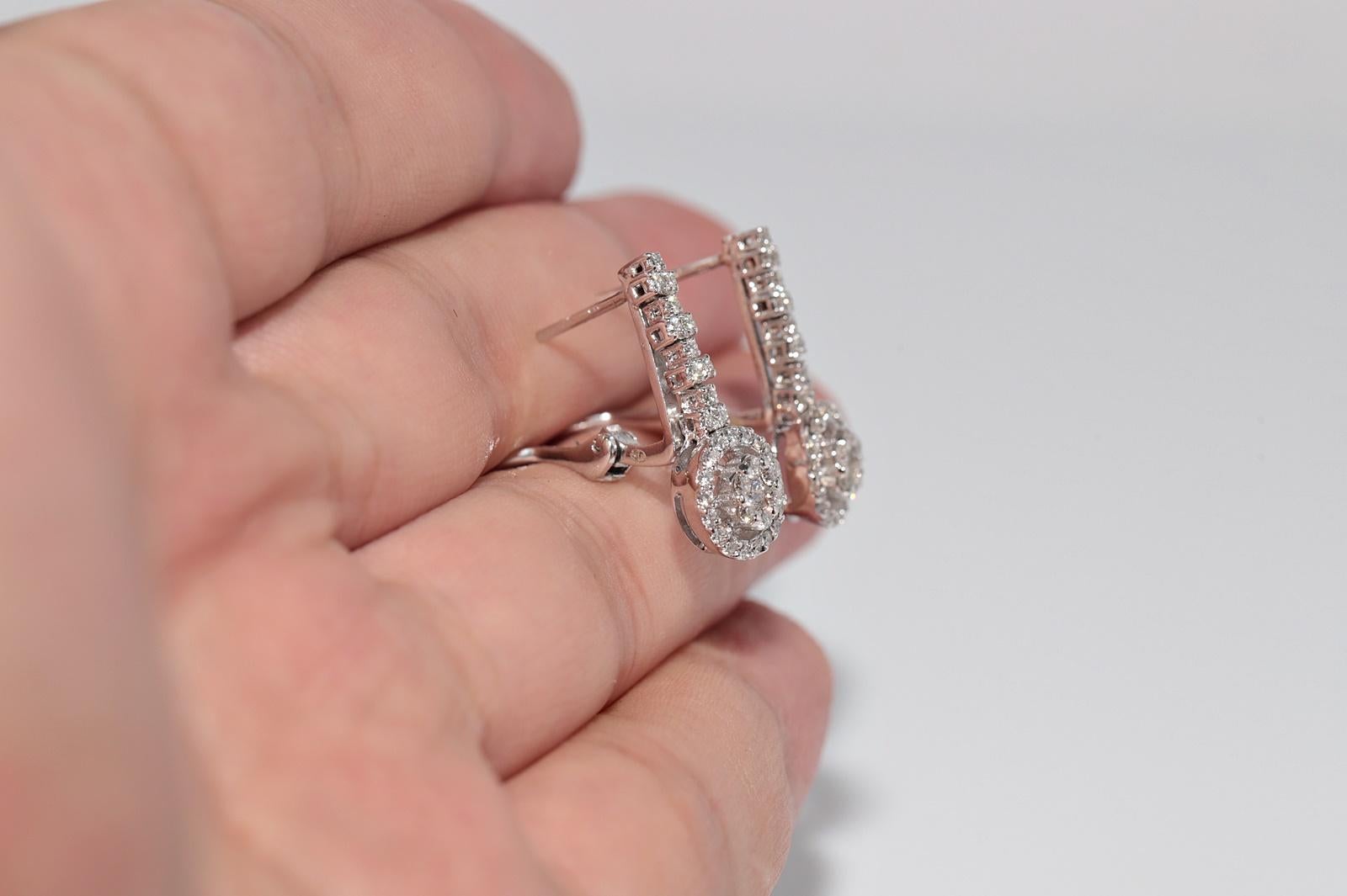 New Made 18k Gold natürlichen Diamanten dekoriert Tropfen Ohrring im Angebot 2