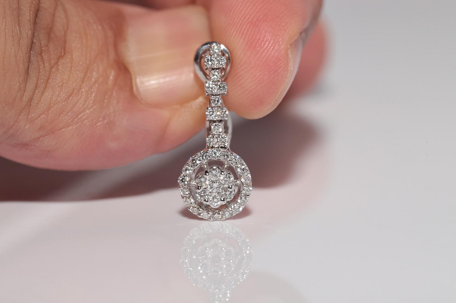 New Made 18k Gold natürlichen Diamanten dekoriert Tropfen Ohrring im Angebot 3