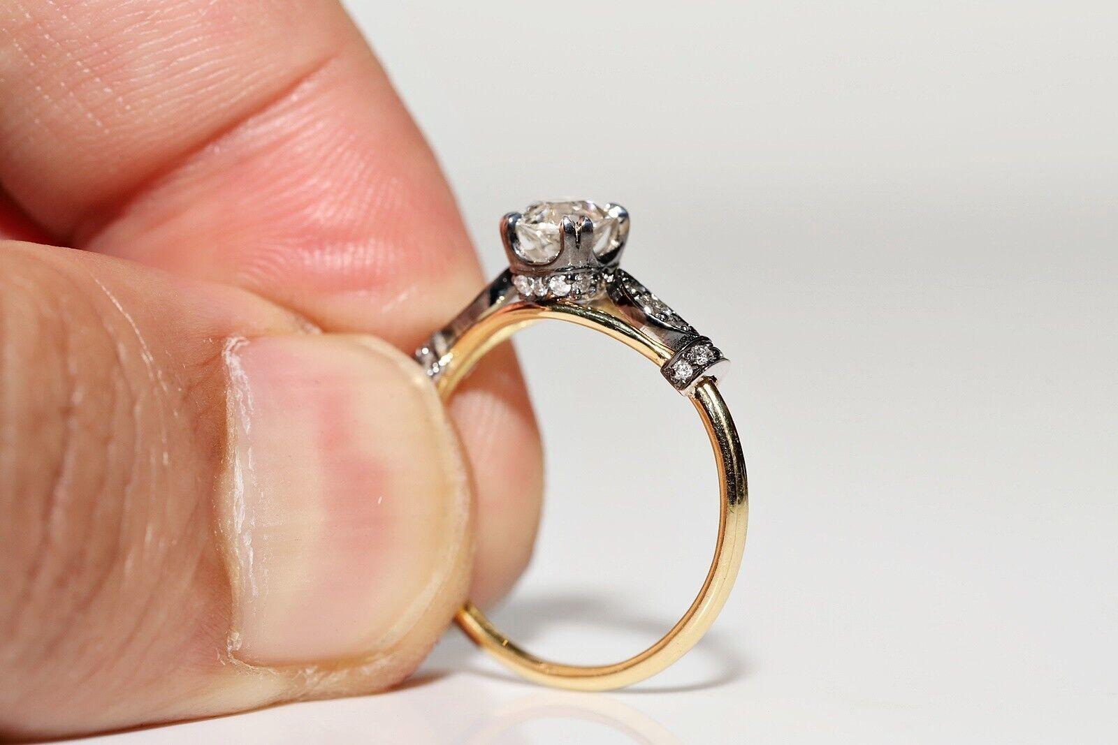 New Made 18k Gold Natural Diamond Decorated Engagement Solitaire Ring In Good Condition For Sale In Fatih/İstanbul, 34