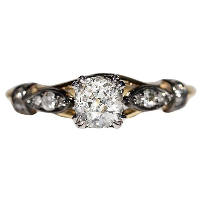 New Made 18k Gold Natural Diamond Decorated Engagement Solitaire Ring (Bague de fiançailles solitaire en or 18k décorée de diamants naturels)