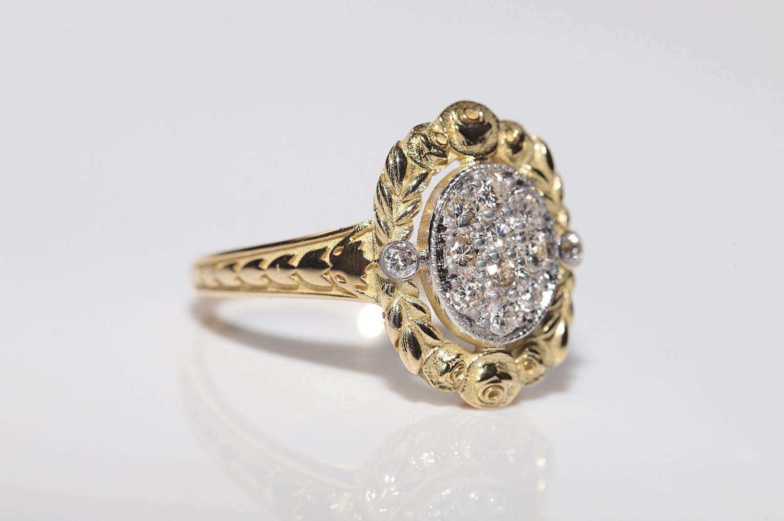 Anillo de oro de 18 quilates con diseño de flores decorado con diamantes naturales en Nuevo estado para la venta en Fatih/İstanbul, 34