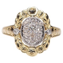New Made 18k Gold Natural Diamond Decorated Flowers Design Ring (bague en or 18k ornée de diamants naturels et de fleurs)