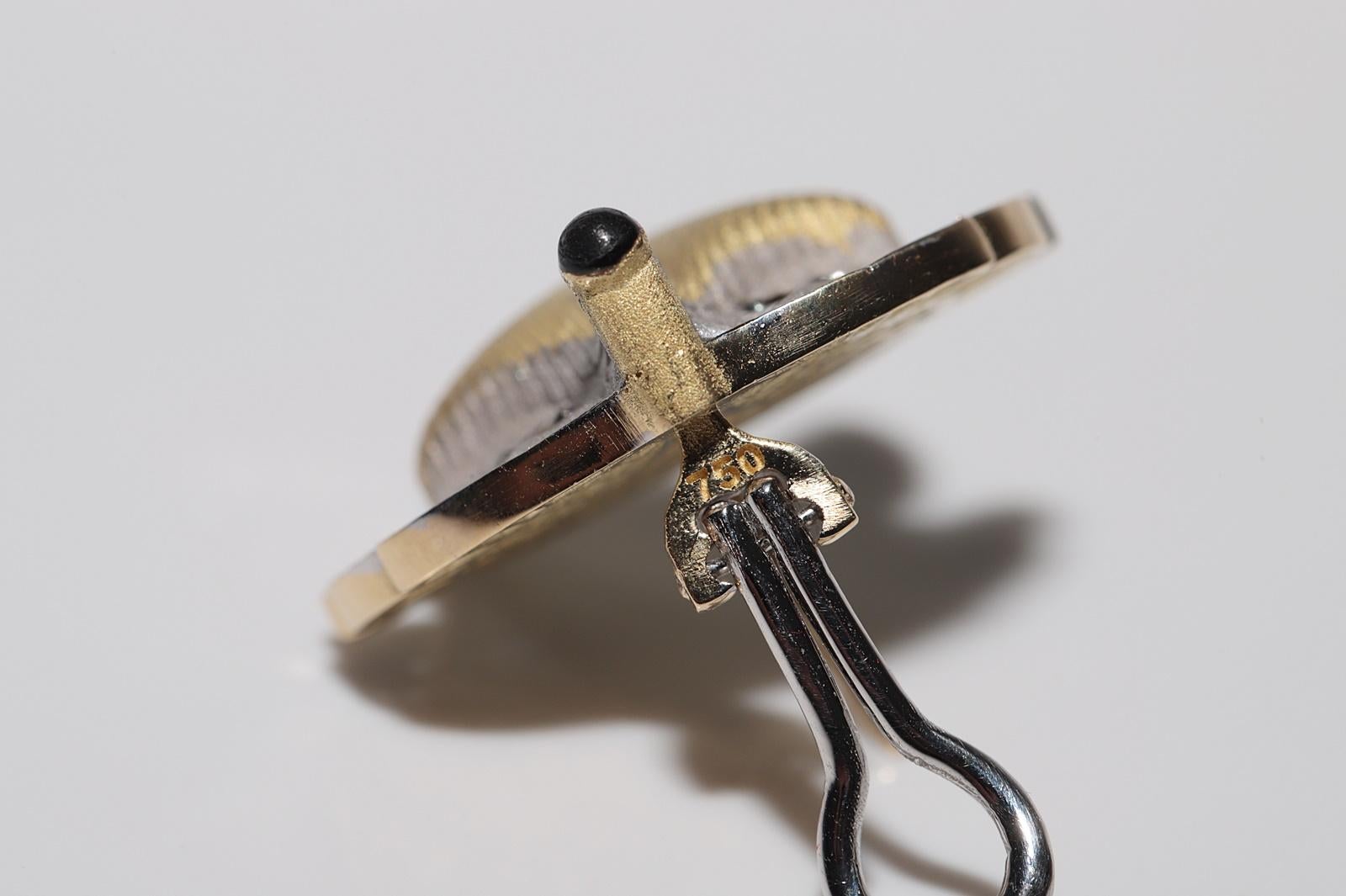 De las mujeres Pendiente Sorprendente Estilo Zorro Decorado con Diamantes Naturales de Oro de 18k de Nueva Fabricación en venta