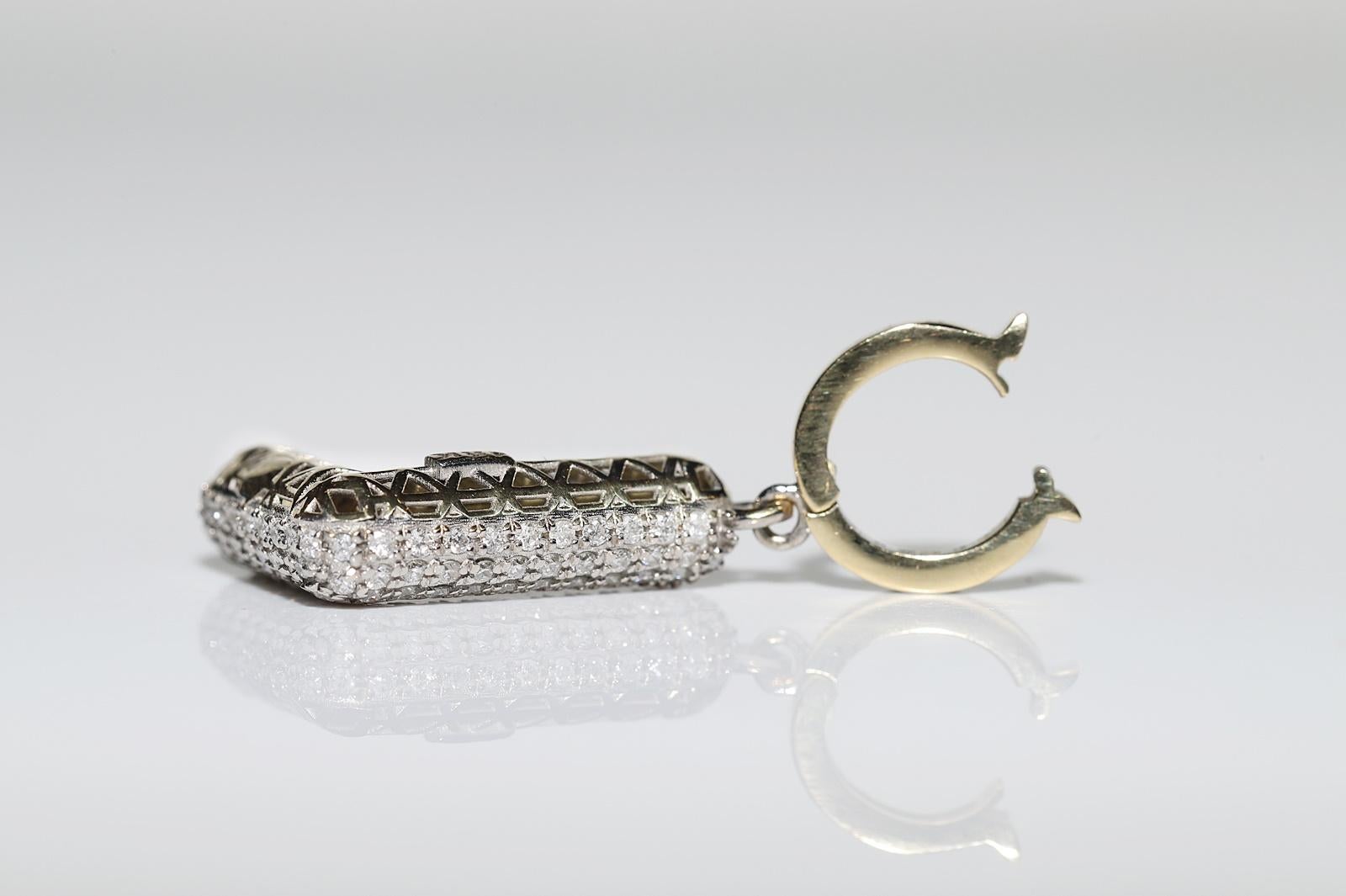 Pendentif lettre L décoré de diamants naturels en or 18 carats, neuf Pour femmes en vente