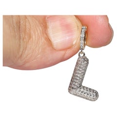 Neu Hergestellter 18 Karat Gold Natürlicher Diamant-Anhänger mit verziertem Buchstaben L