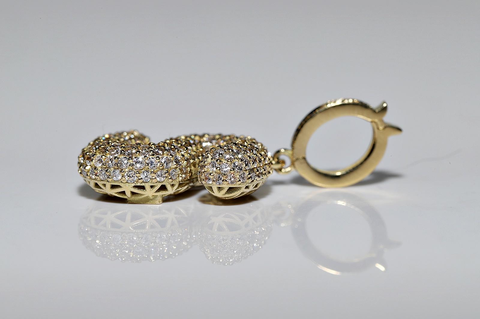 Ciondolo con lettera S decorata con diamanti naturali in oro 18k di nuova fabbricazione In condizioni buone in vendita a Fatih/İstanbul, 34