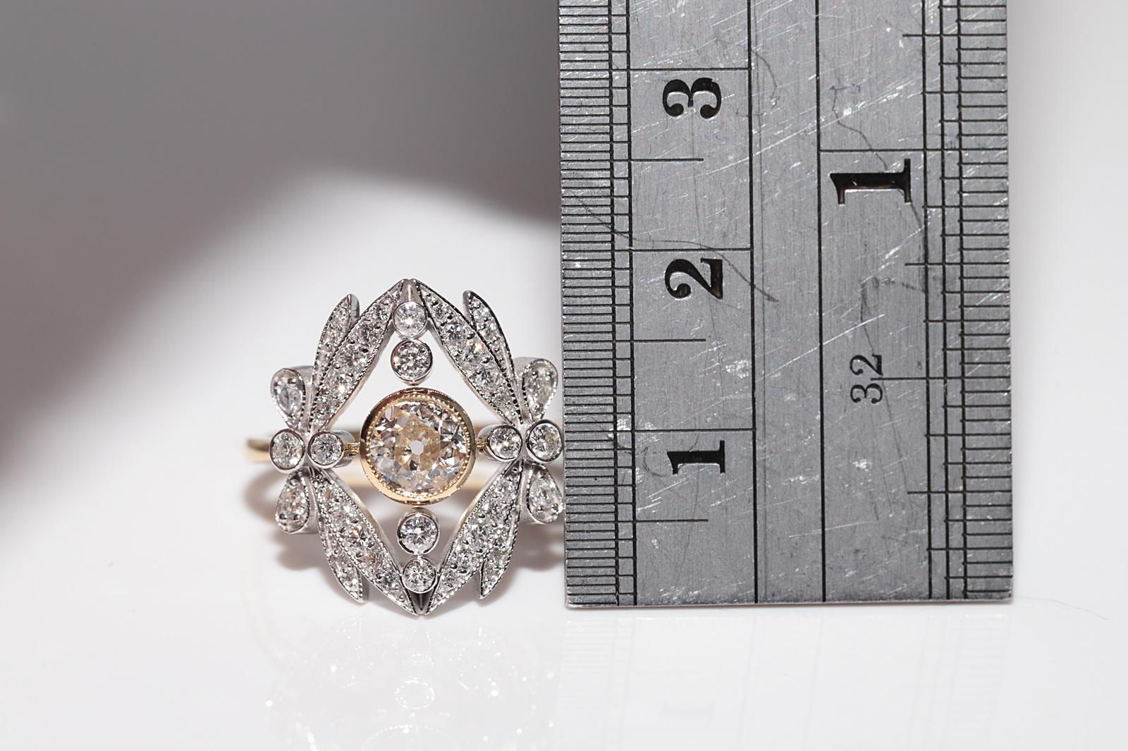 Bague de style navette en or 18 carats, neuve et décorée de diamants naturels en vente 5