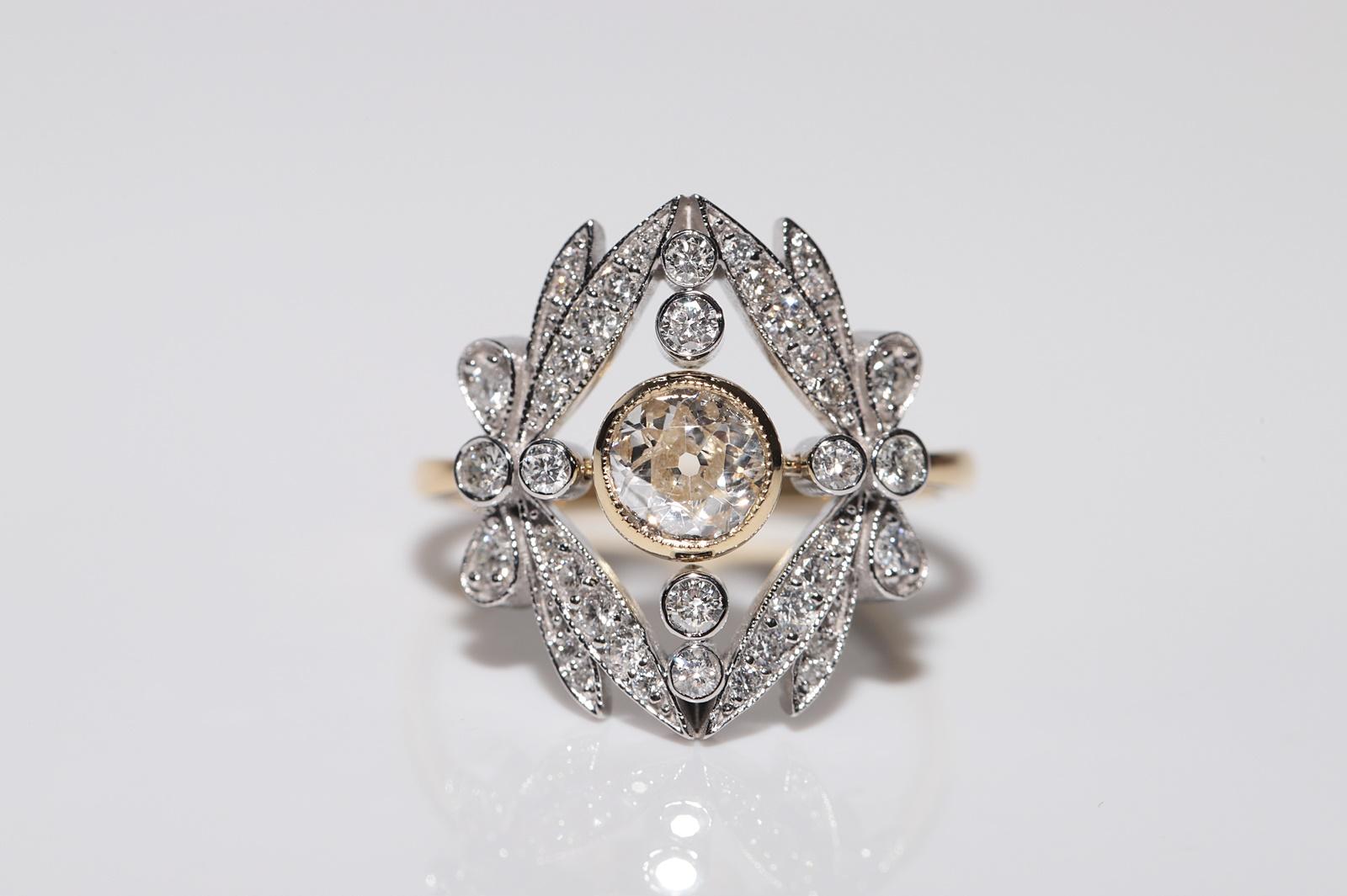 Bague de style navette en or 18 carats, neuve et décorée de diamants naturels en vente 11