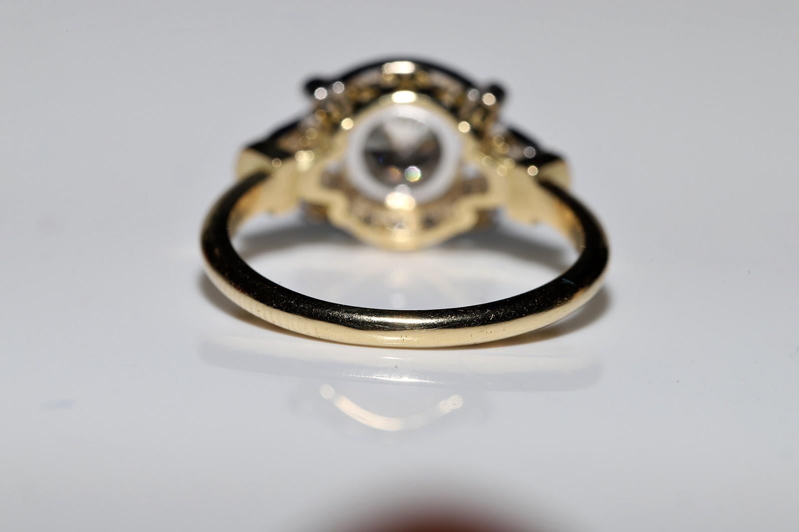 New Made 18k Gold Natural Diamond Decorated Pretty Ring For Sale 9