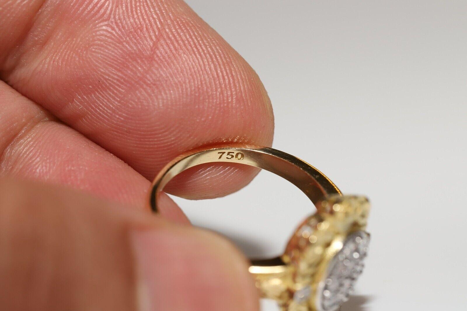  New Made 18k Gold Natural Diamond Decorated Pretty Ring In New Condition For Sale In Fatih/İstanbul, 34