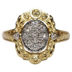  New Made 18k Gold Natural Diamond Decorated Pretty Ring