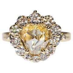 New Made 18k Gold Natural Diamond Decorated Ring