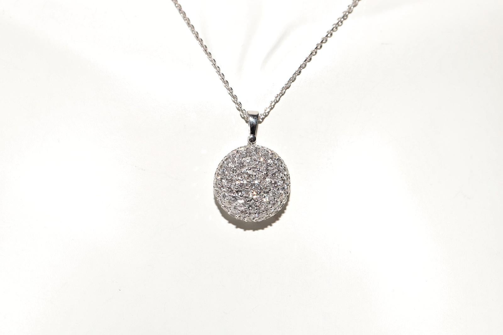 New Made Collier pendentif en or 18k orné de diamants naturels de forme ronde Bon état - En vente à Fatih/İstanbul, 34