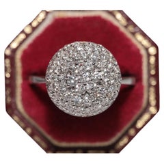 New Made 18k Gold Natural Diamond Decorated Round Style Pretty Ring