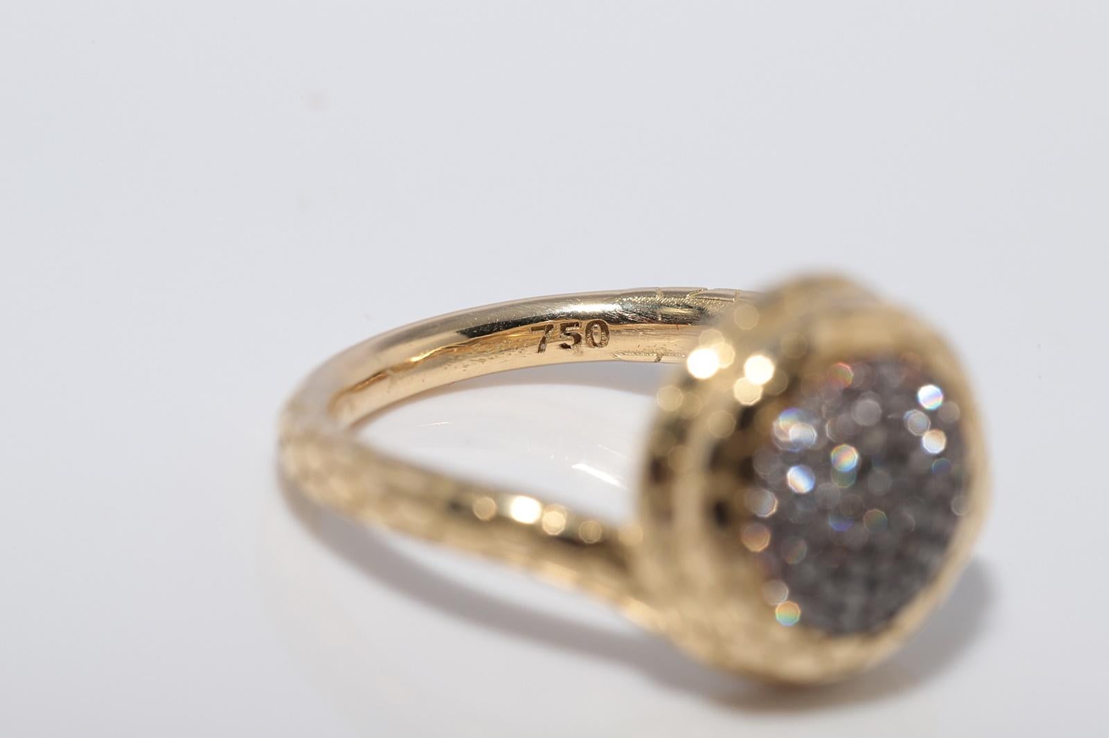 New Made 18k Gold natürlichen Diamanten dekoriert Schlange Design Ring im Angebot 4