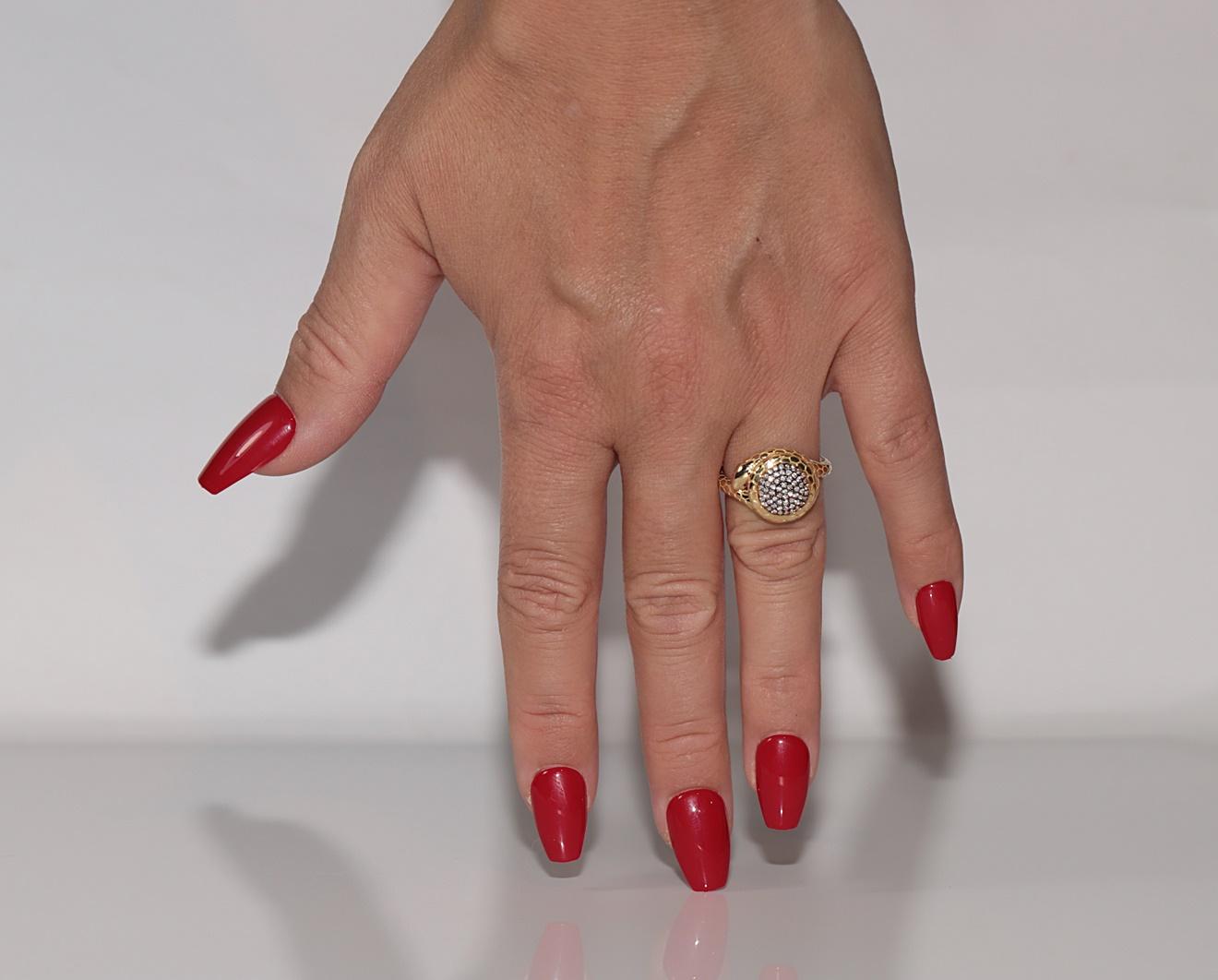 New Made 18k Gold natürlichen Diamanten dekoriert Schlange Design Ring im Angebot 8