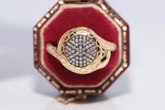 New Made 18k Gold Natural Diamond Decorated Snake Design Ring