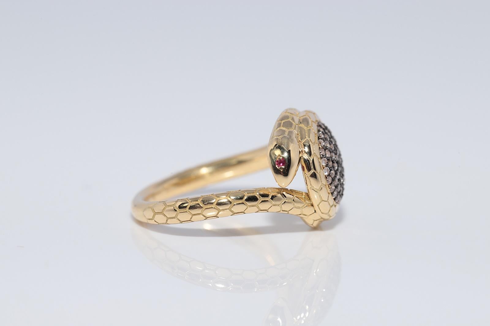 New Made 18k Gold natürlichen Diamanten dekoriert Schlange Design Ring im Zustand „Neu“ im Angebot in Fatih/İstanbul, 34