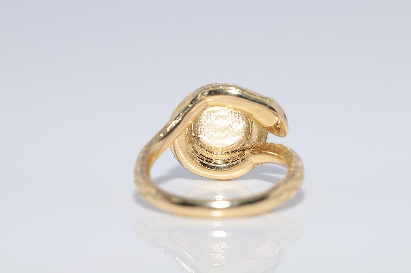 New Made 18k Gold natürlichen Diamanten dekoriert Schlange Design Ring im Angebot 2