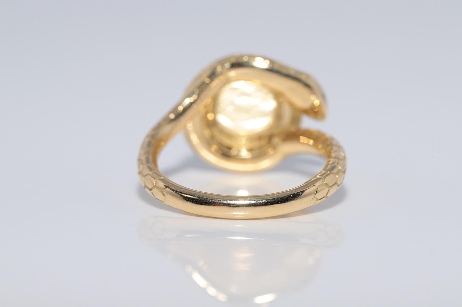 New Made 18k Gold natürlichen Diamanten dekoriert Schlange Design Ring im Angebot 3