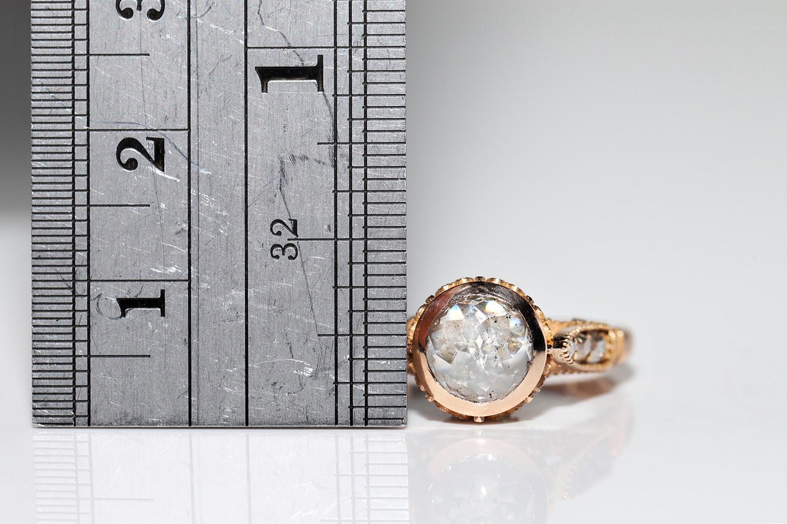 New Made 18k Gold natürlichen Diamanten dekoriert Solitär Erstaunlich Ring  im Angebot 5
