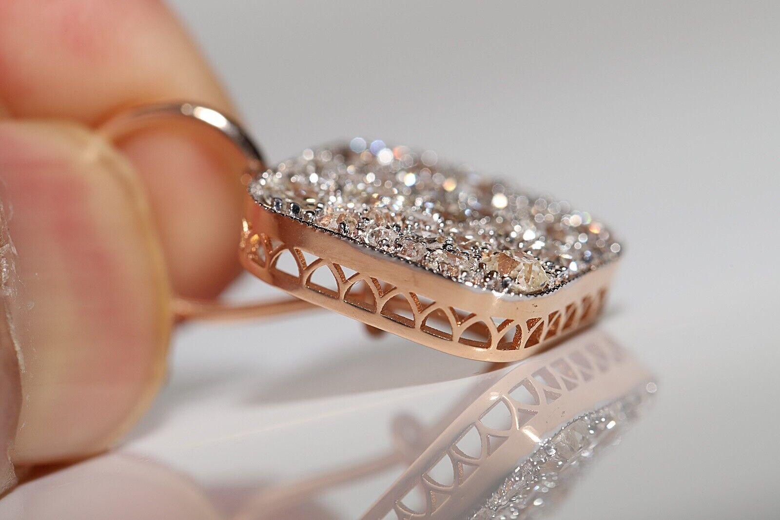 New Made 18k Gold natürlichen Diamanten dekoriert Quadrat Stil Ohrring im Angebot 5