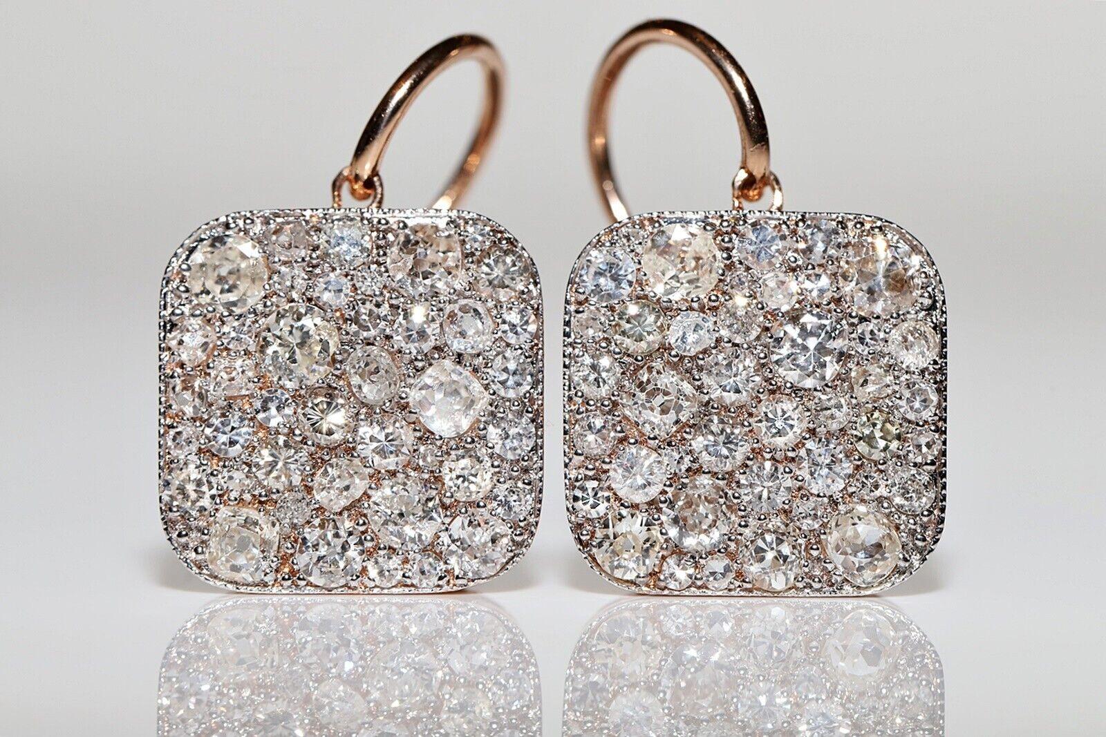 New Made 18k Gold natürlichen Diamanten dekoriert Quadrat Stil Ohrring im Zustand „Neu“ im Angebot in Fatih/İstanbul, 34