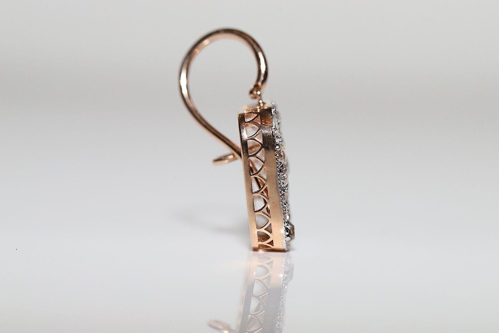New Made 18k Gold natürlichen Diamanten dekoriert Quadrat Stil Ohrring im Angebot 1