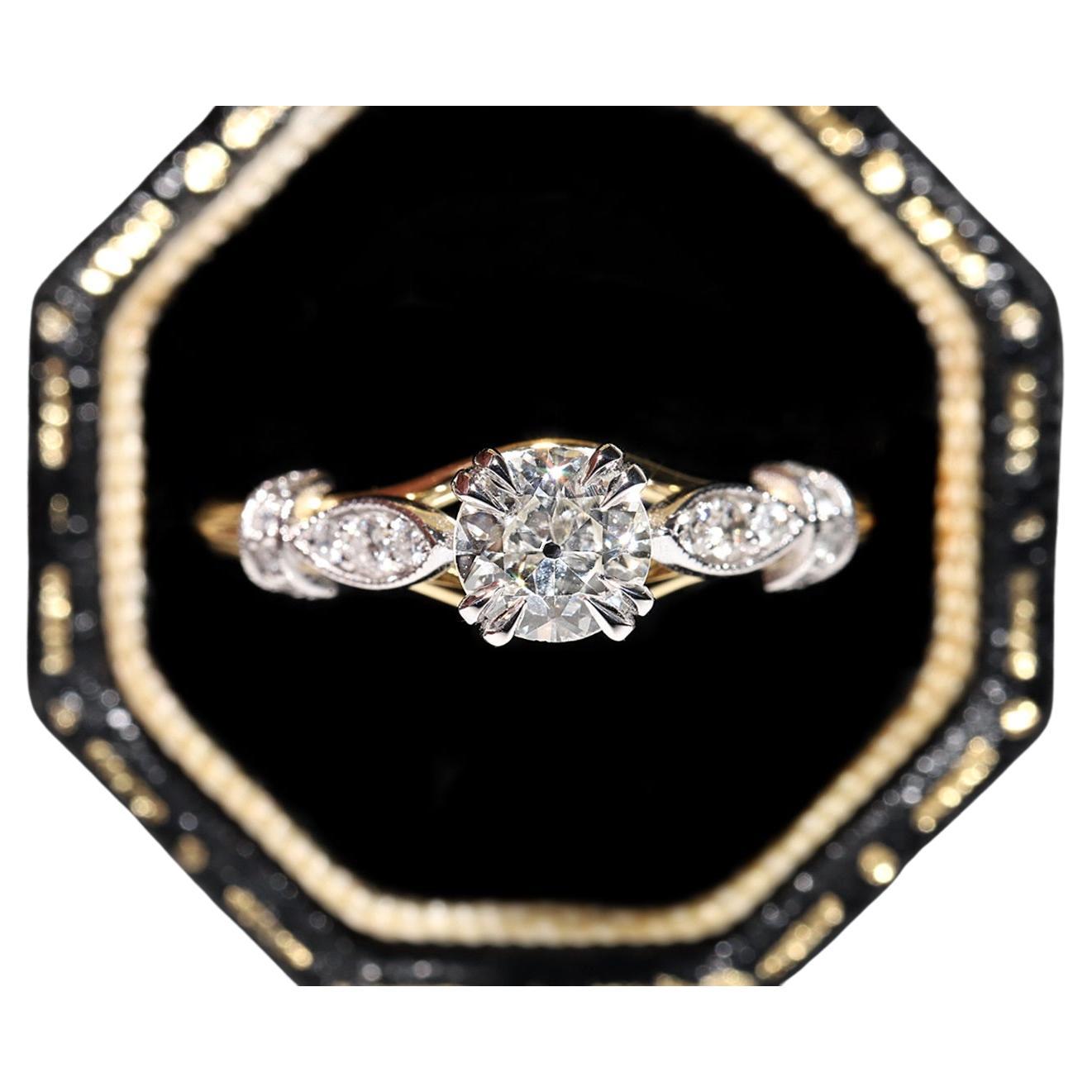 New Made 18k Gold Natural Diamond Decorated Wedding Ring
