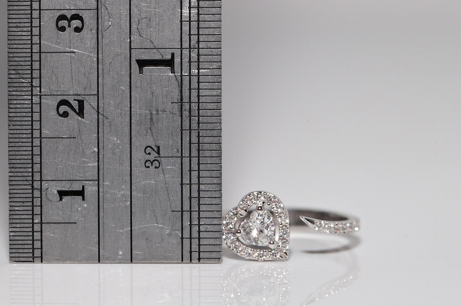 New Made 18k Gold natürlichen Herzschliff und Brillantschliff Diamantring Damen im Angebot