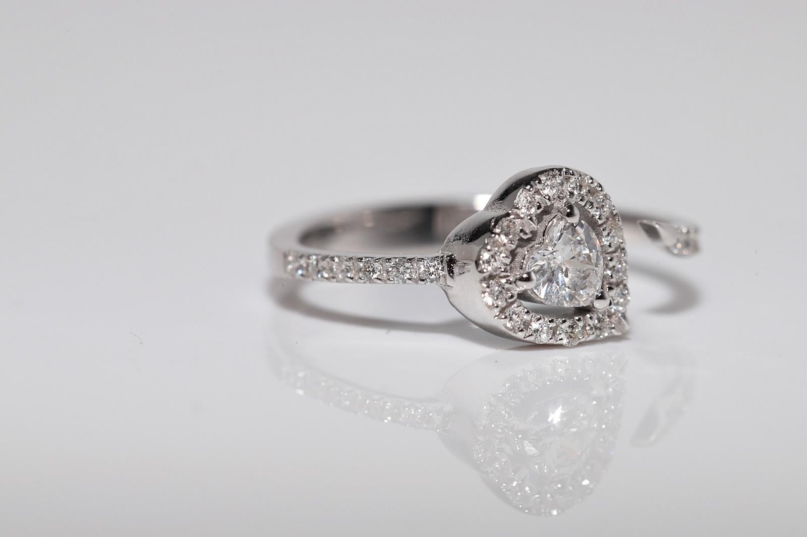 De las mujeres Anillo de diamantes naturales talla corazón y talla brillante en oro de 18 quilates de nueva factura en venta