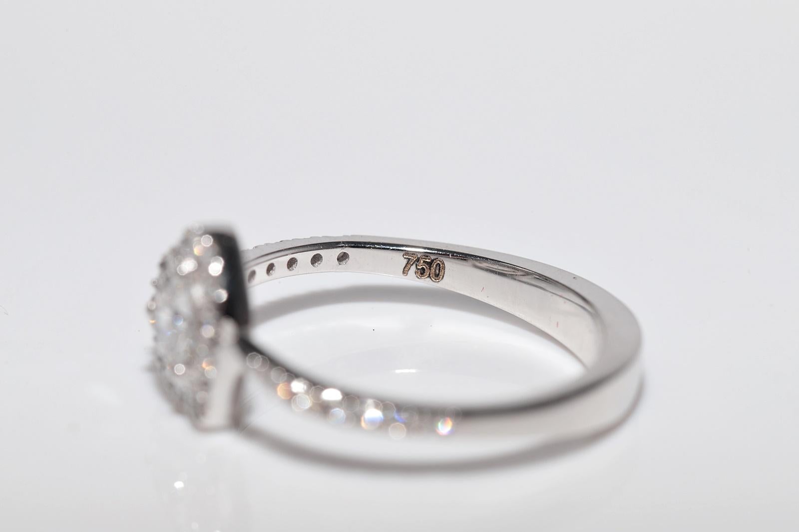 Anillo de diamantes naturales talla corazón y talla brillante en oro de 18 quilates de nueva factura en venta 1
