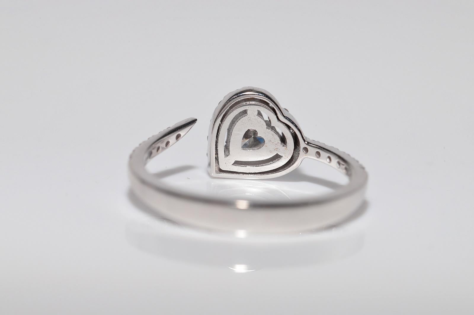 New Made 18k Gold natürlichen Herzschliff und Brillantschliff Diamantring im Angebot 4