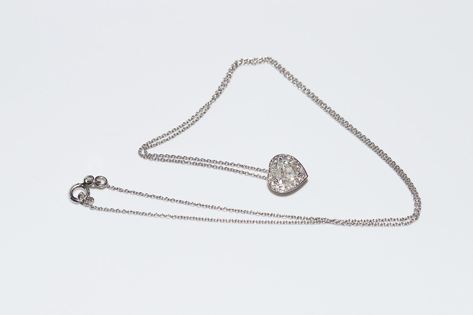 Neuer 18 Karat Gold Anhänger mit natürlichem Diamanten im Herzschliff und Diamanten im Brillantschliff im Angebot 7