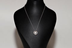 New Made 18k Gold Natural Heart Cut Diamond And Brilliant Cut Diamond Pendant