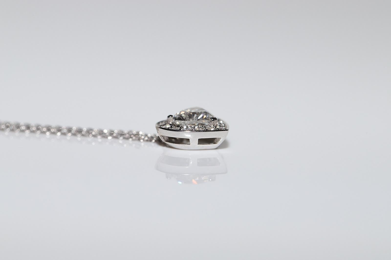Neuer 18 Karat Gold Anhänger mit natürlichem Diamanten im Herzschliff und Diamanten im Brillantschliff im Angebot 4